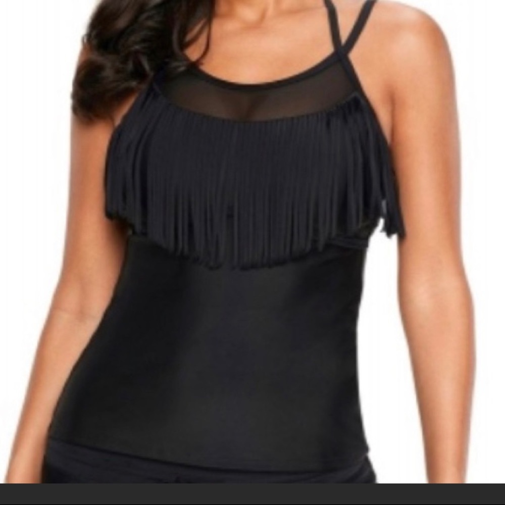 Finley Fringe Tankini Tummy Control Top XL
